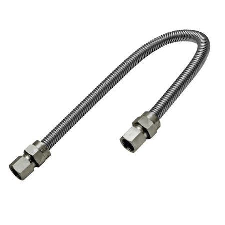 Flextron Gas Line Hose 1/2'' O.D. x 36'' Length with 1/2" FIP Fittings, Stainless Steel Flexible Connector FTGC-SS38-36B